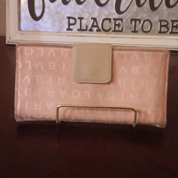BVLGARI PINK CANVAS AND LEATHER LONG TRIFOLD WALLET - Picture 2 of 16